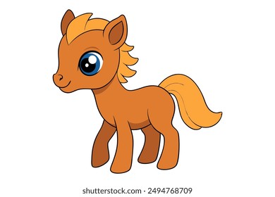 Baby Horse vector art illustration