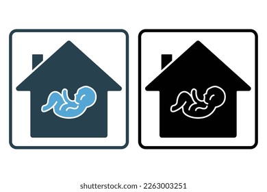 Baby house icon illustration. icon related to baby care. Solid icon style. Simple vector design editable