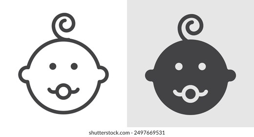 Baby icon Black line art vector logo set