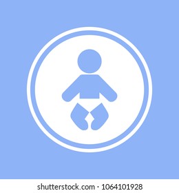 Baby icon blue. Vector illustration