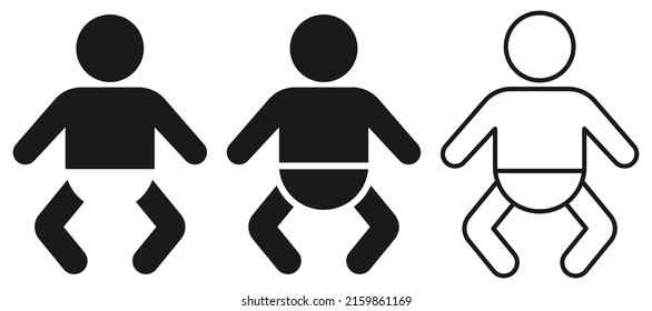 Baby icon. Baby changing diapers sign. Vector illustration. Eps 10. 