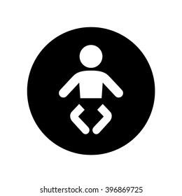 Baby icon in circle . Vector illustration