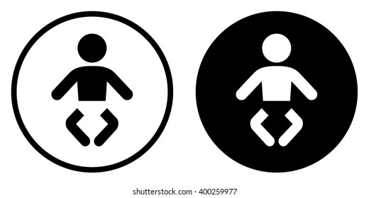 Baby icon in circle . Vector illustration