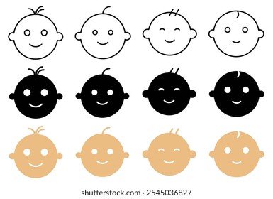 Baby icon collection on white background