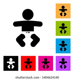 Baby Icon in Color and Black Version