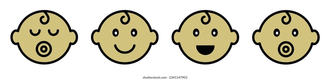 Baby icon. Baby face set icon. Baby head icon, vector illustration