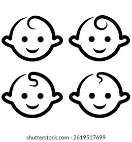 Baby icon. Baby face set icon. Baby head icon, vector illustration. baby face icon isolated white background