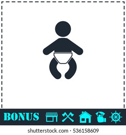 Baby icon flat. Simple vector symbol and bonus icon