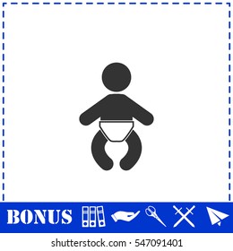 Baby icon flat. Simple vector symbol and bonus icon