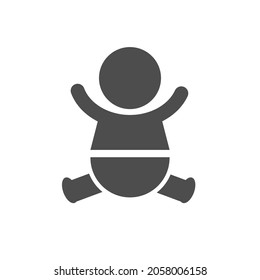Baby icon in flat style on white background. Vector