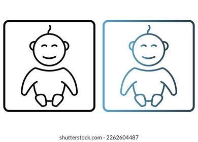 Baby icon illustration. icon related to baby care. outline icon style. Simple vector design editable