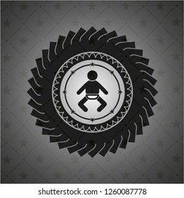 baby icon inside black badge
