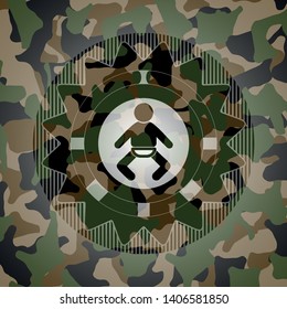 baby icon inside camo texture