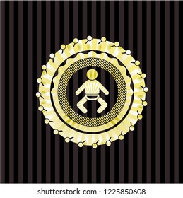 baby icon inside gold shiny emblem