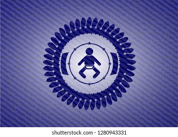 baby icon inside jean background