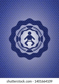 baby icon inside jean background