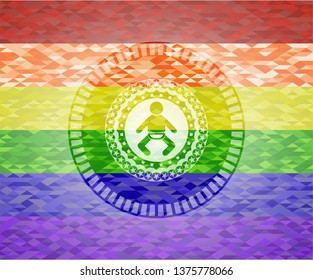 baby icon inside lgbt colors emblem 