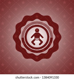 baby icon inside red icon or emblem