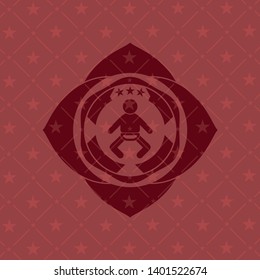 baby icon inside red icon or emblem