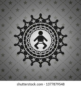 baby icon inside retro style black emblem