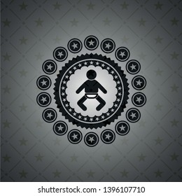 baby icon inside retro style black emblem