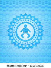 baby icon inside water badge.