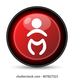 Baby icon. Internet button on white background. EPS10 vector
