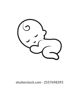 Baby icon Isolated flat vector in outline