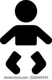 The baby icon isolated on white background
