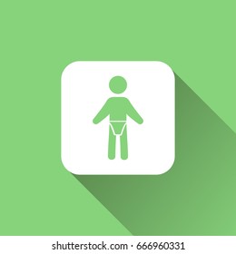 baby icon with long shadow