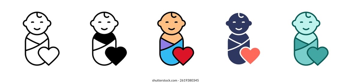 Baby Icon Multiple Vector Illustration