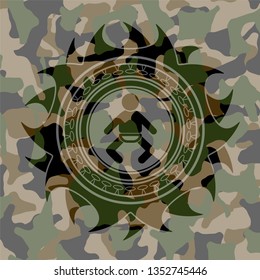 baby icon on camo pattern