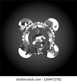baby icon on grey camo pattern