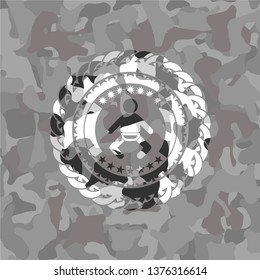 baby icon on grey camo texture