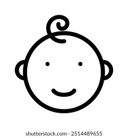 baby icon. Outline style design isolated on white background
