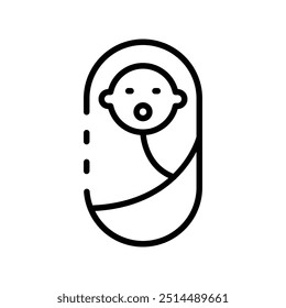 baby icon. Outline style design isolated on white background