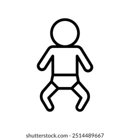 baby icon. Outline style design isolated on white background
