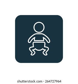 baby icon Rounded squares button, on white background 