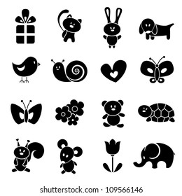 Baby icon set. EPS 8 vector illustration.