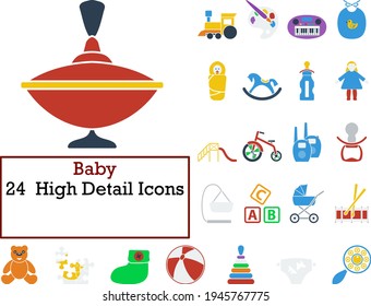 Baby Icon Set. Flat Design. Fully editable vector illustration. Text expanded.