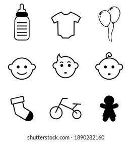 Baby icon set, baby icons symbol illustration vector