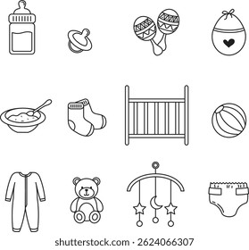 Baby icon set stock vector design