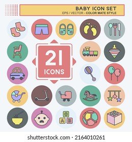 Baby Icon Set. suitable for Education symbol. color mate style. simple design editable. design template vector. simple symbol illustration
