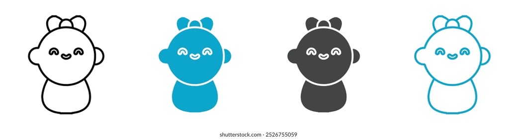 Arte vectorial de conjunto de iconos de bebé