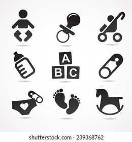 Baby icon set. Vector illustration.