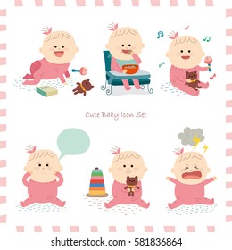 baby icon set. vector illustration