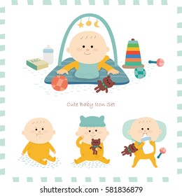 baby icon set. vector illustration