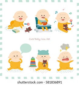 baby icon set. vector illustration