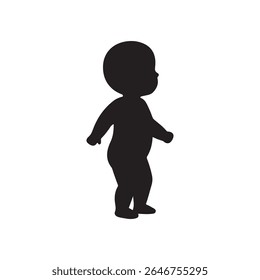 Diseño de ilustración plana de Vector de silueta de icono de bebé.