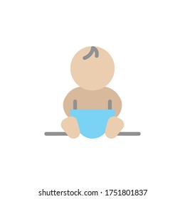 Baby icon. Simple color vector elements of Children's day icons for ui and ux, website or mobile application